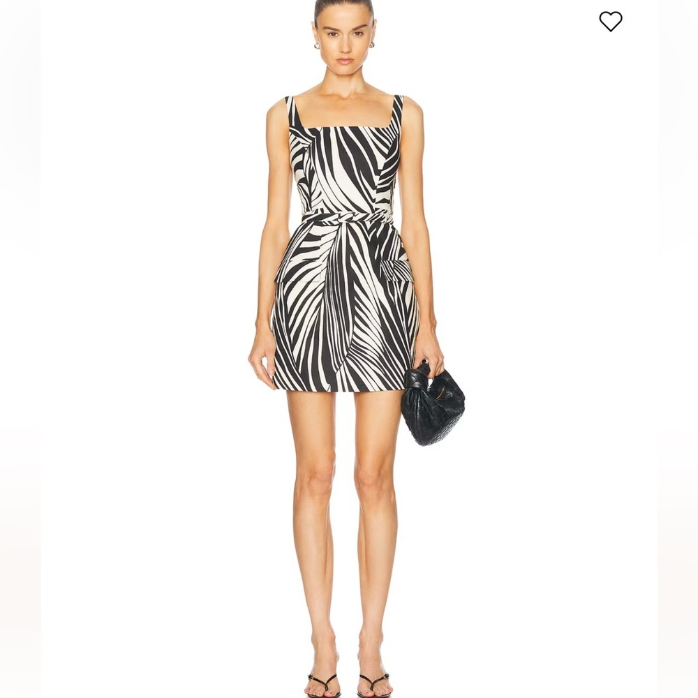 NICHOLAS 🔥 Octavia Linen Blend Hourglass Mini Dress SKY PALM